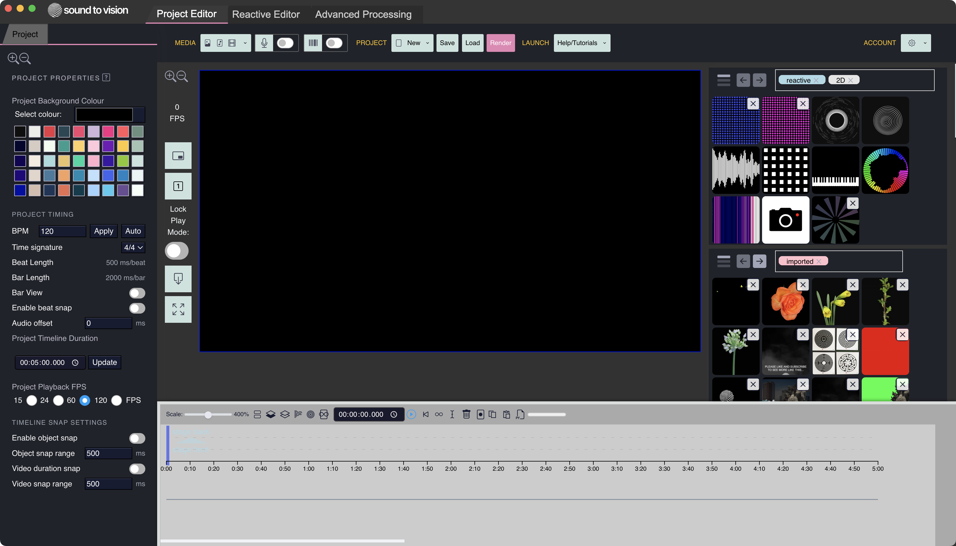Project Editor interface
